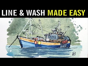 Simple Line and Wash Boat Sketch – Pen & Wash Drawing Tutorial