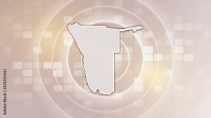 Namibia Animated Map on Minimal Background, Multi Purpose Background with Ripples and Boxes with Namibia 3D Map, Useful for Politics, Elections, Travel, News and Sports Events Stock Video