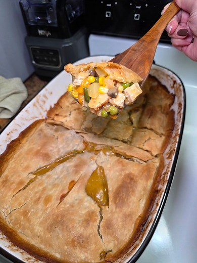 A chicken pot pie hits like a warm hug on a cold winter day. 🥰 #EasyRecipes #DinnerIdeas #HomeCooking #BudgetMeals #EasyMeals #ChickenPotPie | Jesi Rae Aviles