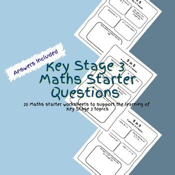 Key Stage 3 Maths Starter Questions Worksheets PDF