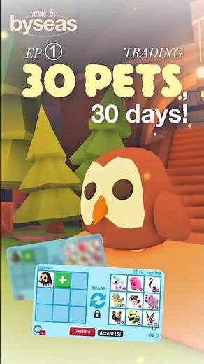 WHAT IS AN OWL WORTH IN ADOPT ME?! - trading 30 pets for 30 days (EP.1) - #shorts #adoptme #roblox