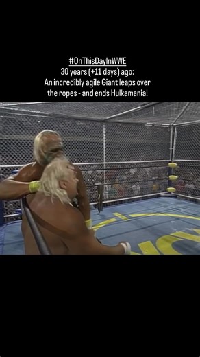 what a monster Paul Wight is here! He makes a Giant impact at the end of War Games at Fall Brawl '95 What I love is Bobby Heenan selling what he's seeing - and what it reminds him of: “He’s unscrewed his head like a bottle of cheap whisky! I remember those boots, I remember those trunks...” Only to get the silly events in his debut match at Halloween Havoc... 🙁 #OnThisDayInWWE | Viral Video