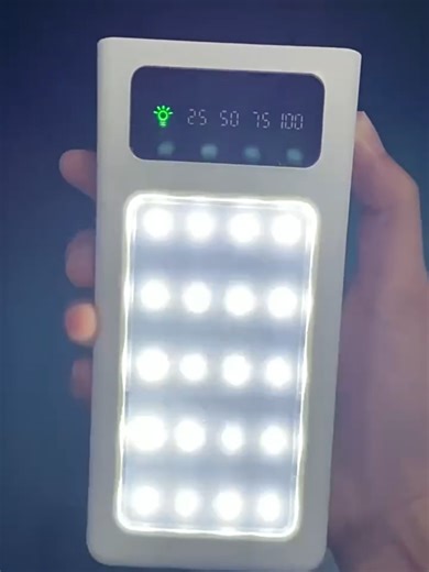 Portable power bank with LED light.#powerbank #charger #phone #computergames