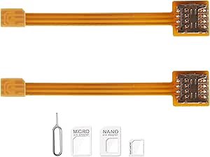 Nano SIM to Micro SIM Card Extension Cable Cell Phone Card Slot Cable Adapter FPC Test Board SIM Card Holder Repair Test Board Card Reader Length 3.9in/10cm（2pcs）