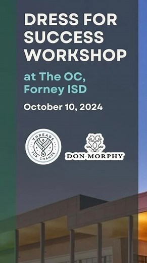 Don Morphy on Instagram: "Current Mood :) at The OC, Forney ISD ! 🎉 Join us for an exclusive behind-the-scenes tour of The Opportunity Central (The OC) and an inspiring workshop focused on empowering the next generation with career-driven skills, confidence, and the power of dressing for success. We’re also proud to partner with Plano ISD, Dallas ISD, Richardson ISD, and more to bring these life-changing opportunities to students across the region. Together, Threads for Change and Don Morphy ar