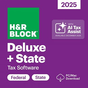 H&R Block Tax Software Deluxe State 2025 for Windows and Mac (Digital Download)