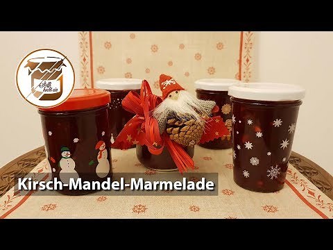 Kirsch-Marmelade mit Mandeln: aus tiefgefrorenen Früchten - geht aber genauso mit frischen!