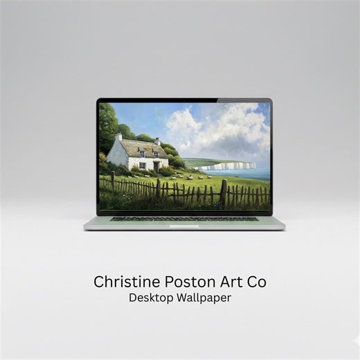 Spring Irish Cottage Desktop Wallpaper, Ireland Painting Digital Background for MacBook Wallpaper, St. Patrick's Day Laptop Wallpaper - Etsy UK