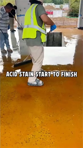1.3K views · 25 reactions | You are looking at a video and pictures of a acid stained concrete where we ground the concrete down, we then vacuumed it and pre-wetted it with some water since it was so porous we then sprayed and broomed acid stain on the concrete came back the next day neutralized it with water and ammonia and then we sealed it with an acrylic sealer. The bays received two coats of vertical epoxy. Welcome to my TED talk | New Jersey Decorative Concrete Supply | Facebook