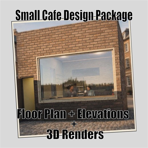 Small Cafe Layout and Design Package – Approx. 31.5 Sqm | Floor Plan, Elevations & 3D Renders - Etsy