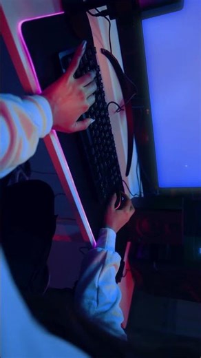 Gaming setup green screen monitor | keyboard typing rgb cinematic #gaming #shorts #computer #short