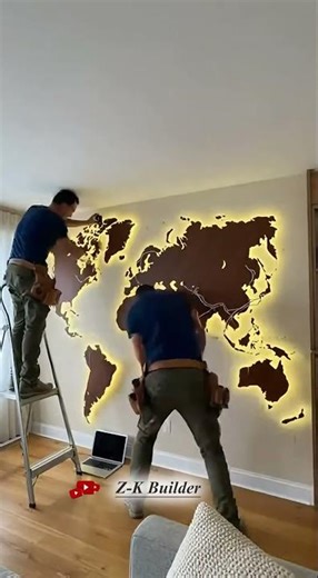 Giant World Map Wall Art #floor #architecture #explore #life #nature #ytshorts