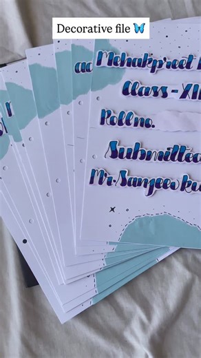 Navneet Dhanju on Instagram: "Decorative file 🦋 Dm to place your order @project_.hubs ❤️ . . ( sheets, design , decorative , aesthetic, files) #viral #project #instagram #foryou #asthetic #cbseproject #pages #foryoupage #design #creative"