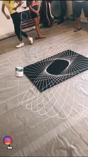 Pendulum Art Techniques on Black Canvas
