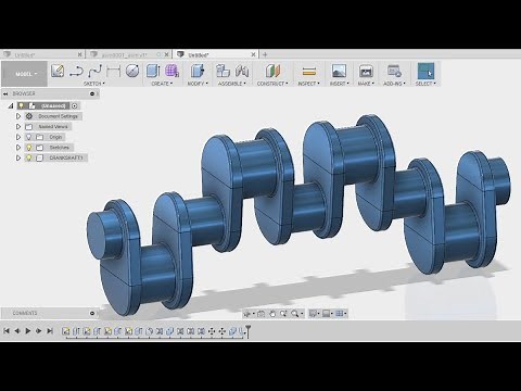 design of crankshaft - fusion 360 tutorial