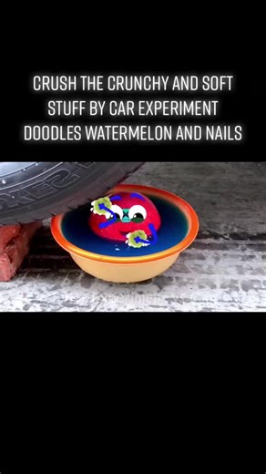 Crush the crunchy and soft stuff by Car Experiment Doodles Watermelon and Nails #woa #doodles #fun #videos #car #mission #vs #cars