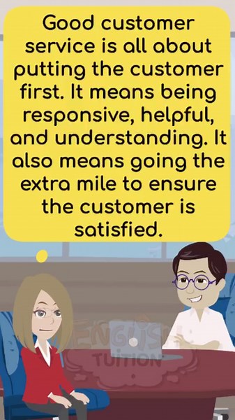 33K views · 1.1K reactions | What is the definition of good customer service | How to answer commonly asked interview questions | #interviewtips #interviewpreparation #interview #jobinterviewtips #englishtuition #interviewprep #salestraining #salestips #salesperson #salesmanager #tellmeaboutyourself | English Tuition | Facebook