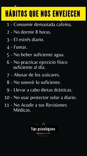Hábitos que nos envejecen #psicologia