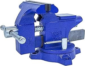 Forward CR40A 4.5 Inch Bench Vise Heavy Duty Vice with Anvil and 210 Degrees Swivel Base (4 1/2")