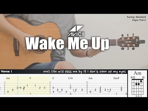 Wake Me Up - Avicii | Fingerstyle Guitar | TAB + Chords + Lyrics