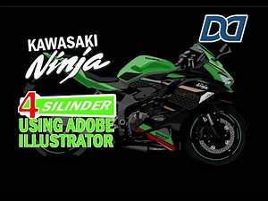Adobe Illustrator Tutorial: HOW TO MAKE SPEED ART VECTOR - KAWASAKI NINJA 250 CC - 4 SILINDER