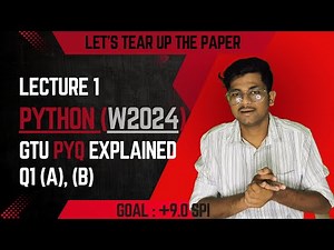 PYQ Explained | Python (3150713) GTU Exam Q1 (a) & (b) | (GTU Python Lecture)
