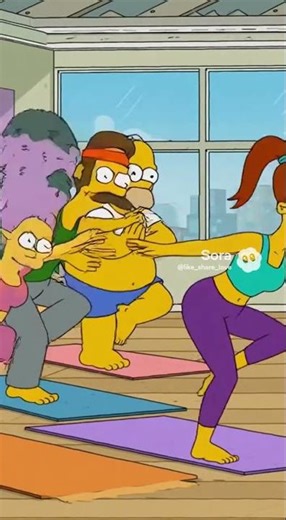 Homer Thinks Tree Pose is Easy and Fails SPECTACULARLY😂 #thesimpsons #simpsons #funny #homersimpson