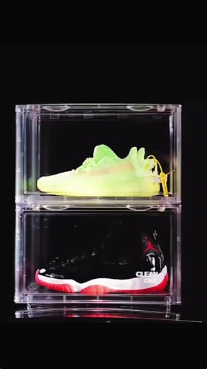 欧曼蒂（OMANTI）鞋盒亚克力鞋柜防尘防潮AJ高帮鞋磁吸侧开门手办收藏展示鞋盒收纳磁吸侧开透明鞋盒【1个】