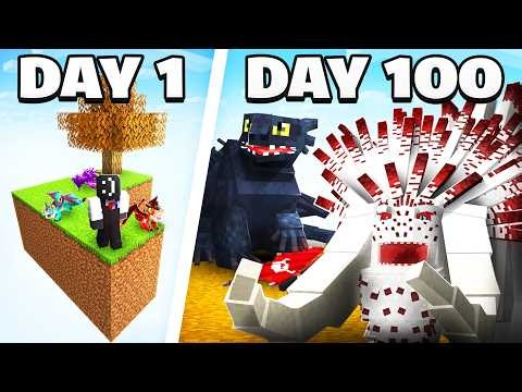 I Spent 100 Days in How to Train your Dragon in Hardcore Minecraft Skyblock!
