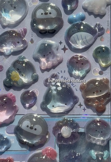 3D Bon Bon drop stickers!! 🪼 ……….. #stickers #junkjournal #trinkets #stationery #cute jelly sticker 3D stickers glittery stickers puffy stickers glitter stickers frutiger aero