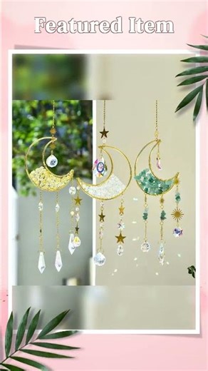 Gold Moon Crystal Suncatcher Wind Chime for Garden Rainbows