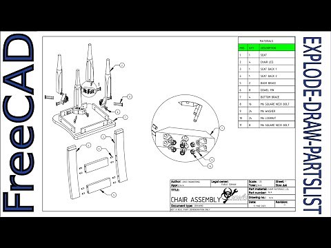 FreeCAD Assemby- How to Explode, Draw, Bubble and Generate Partslist on a Drawing|JOKO ENGINEERING|