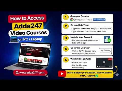 How to Access Video Course on Web (Step-by-Step Guidance| Adda Education