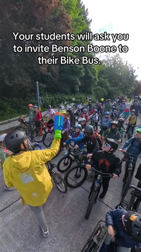 Sam Balto on Instagram: "If there’s one thing I want my students to learn, it’s this: take risks, put yourself out there, and lead with joy. Invite people in, even when it feels unlikely. Sometimes that means inviting #BensonBoone to your #BikeBus. And sometimes, against all odds, he will actually shows up."