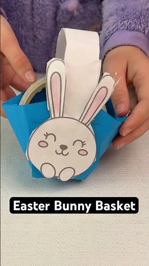 Easy Easter Bunny Basket Craft for Kids 🐰 Printable Template DIY in 5 Minutes!