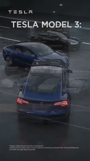 “TESLA MODEL 3 — 2026 TRIM & PERFORMANCE RANGE” — ultra-premium photorealistic 8K UHD HDR cinematic
