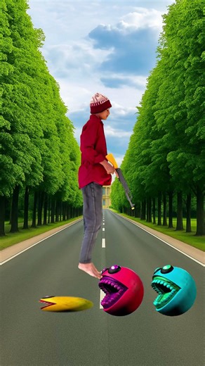 Wait Me Jump On New Colour Monster Pac-Man Vs Big Monster Pac-Man#shorts#youtubeshorts