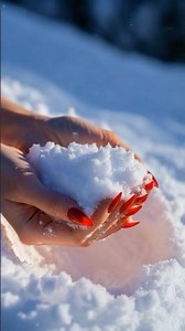 ASMR Red Nails Snow Crunch ❄️✨ | Hands Only Tingles #aiasmr #aesthetic #asmr