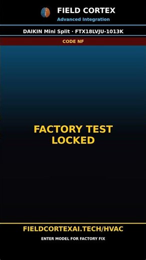 Daikin Mini Split Error NF Fix | Field Cortex #Shorts