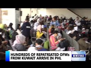 A MASS EXODUS OF O-F-Ws FROM KUWAIT HAS BEGUN. TODAY, OVER 300 O-F-Ws MOSTLY DOMESTIC HELPERS ARRIVED AT THE NINOY AQUINO INTERNATIONAL AIRPORT. MORE ARE EXPECTED TO AVAIL OF THE AMNESTY PROGRAM FOR O-F-Ws WITHOUT A PASSPORT AND WORKING PAPERS TO RETURN TO THE PHILIPPINES. IT WAS FREEDOM AT LAST FROM THEIR TERRIBLE PLIGHT FROM THE MALTREATMENT OF THEIR EMPLOYERS. PHILIPPINE AIRLINES AND CEBU PACIFIC EXPRESSED SUPPORT FOR THE PRESIDENT'S REPATRIATION PROGRAM FOR ALL O-F-Ws WORKING IN KUWAIT. Repo