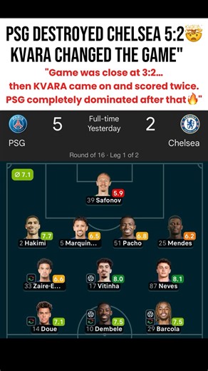 CHELSEA HAD NO ANSWER FOR KVARA 😳