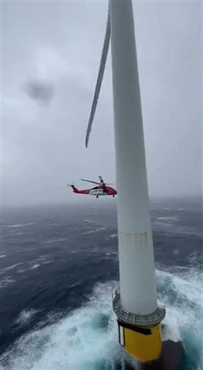 Small Helicopter vs Skyscraper-Sized Wind Turbine (Storm Coast) 🌊⚡
