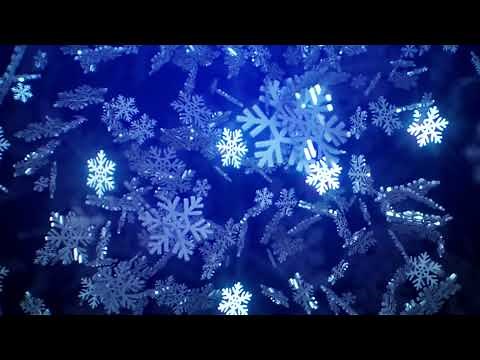 NEW 2022 ❄️ 3D Snowflakes Falling Looping Animation Blue Background - Footage - Screensaver