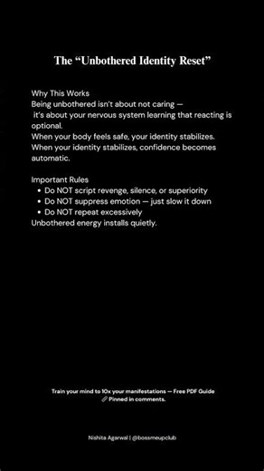 The Unbothered Identity Reset (How to Stop Reacting Without Shutting Down)