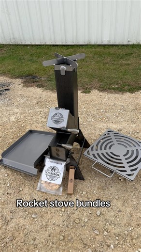 Over 2,000 5 star reviews our rocket stove bundles have everything you need to entertain or cook a meal with minimal fuel. #chiassonsmoke #diyproject #welding #cookingathome | Chiasson Smoke