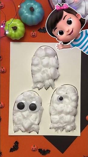 Aprende a hacer fantasmitas de papel 👻 #Halloween #Fantasma #Manualidades #LittleBabyBum
