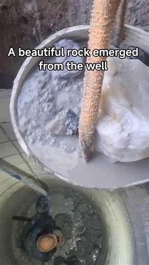 A beautiful rock emerged from the well