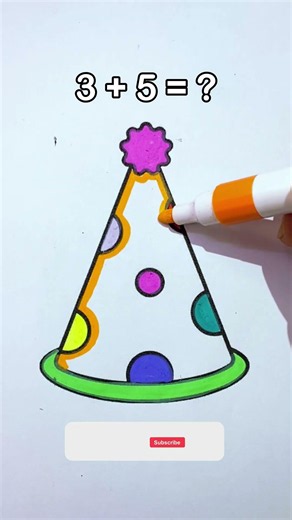 Draw and color a birthday hat #colourful #art #draw #color #sketch