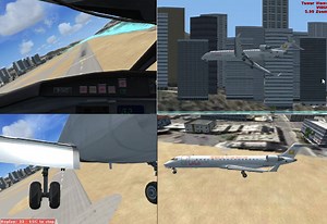 FSX 多角度拍摄棱镜航空CRJ700降落启德机场