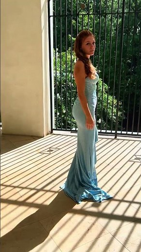 Light Blue Sherri Hill Long Homecoming Court Dress